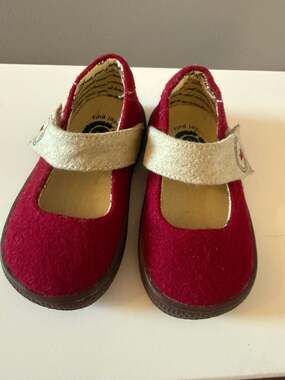 Livie & Luca Carta II Dark Red Felt Mary Jane Shoes